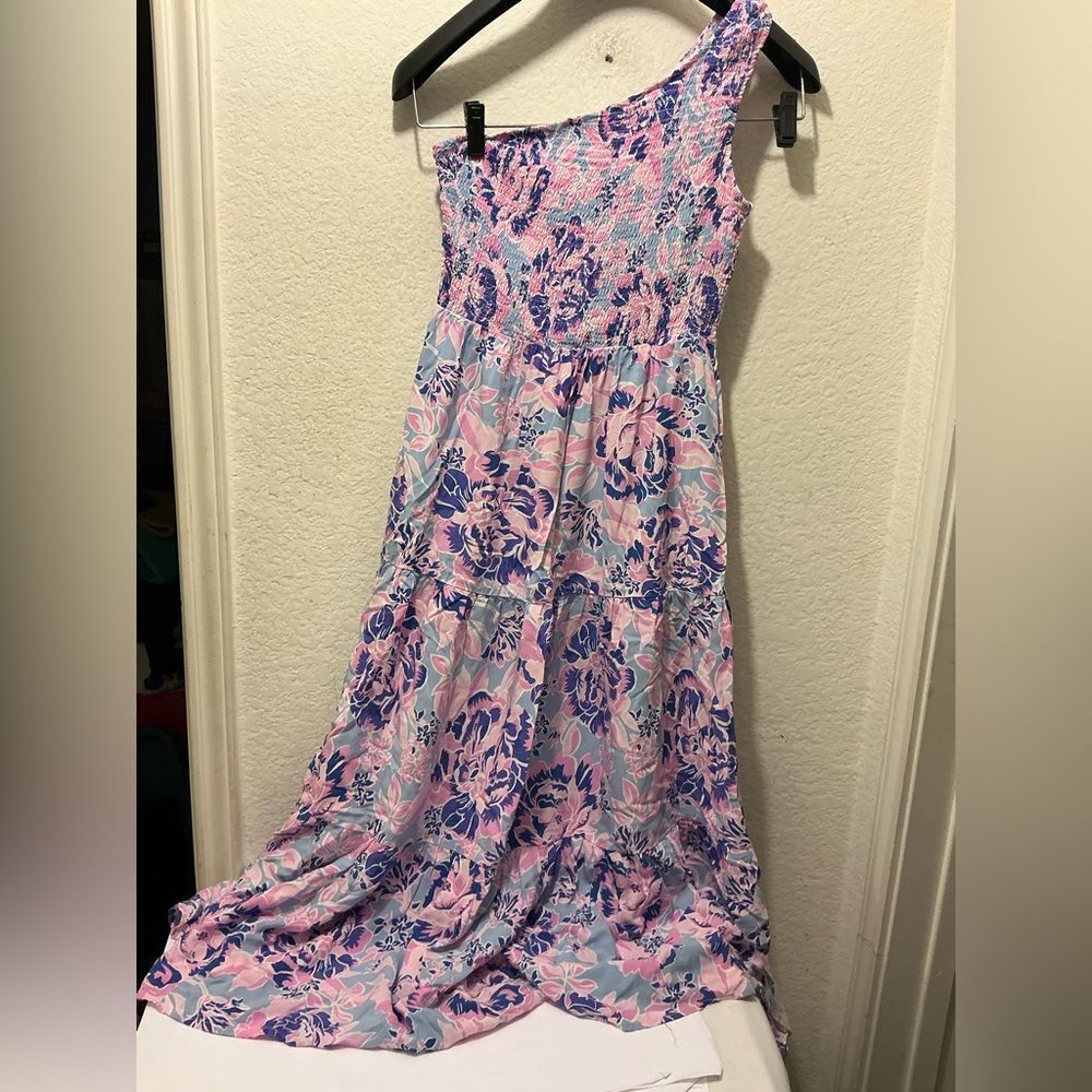 Anabess Pink and Blue Smocked Dress